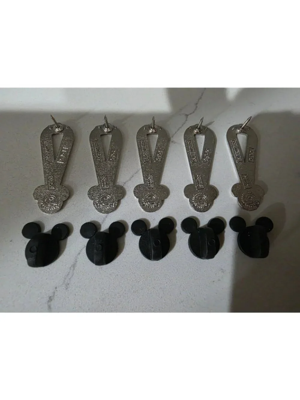 2010 Disney Cast Lanyard Medal Hidden Mickey Tradeable Pins Complete Set